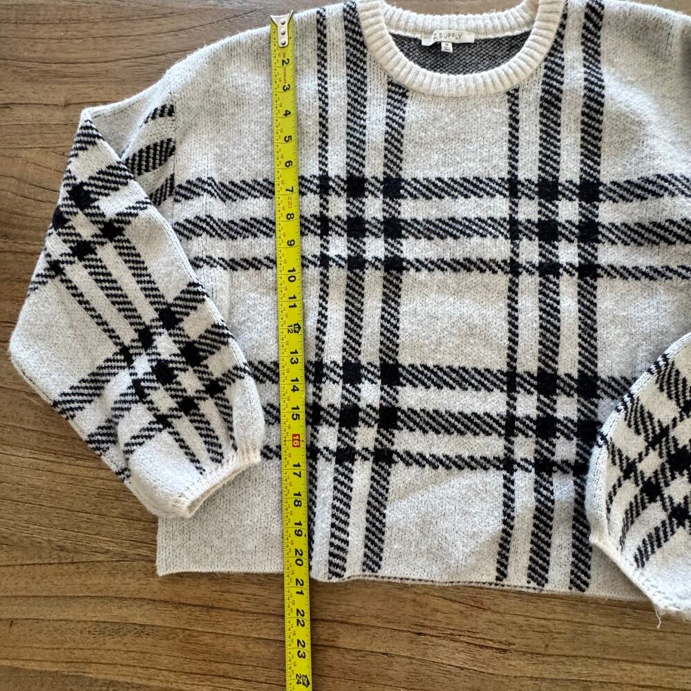 Z Supply Solange Plaid Sweater - Size M - Picture 6 of 6